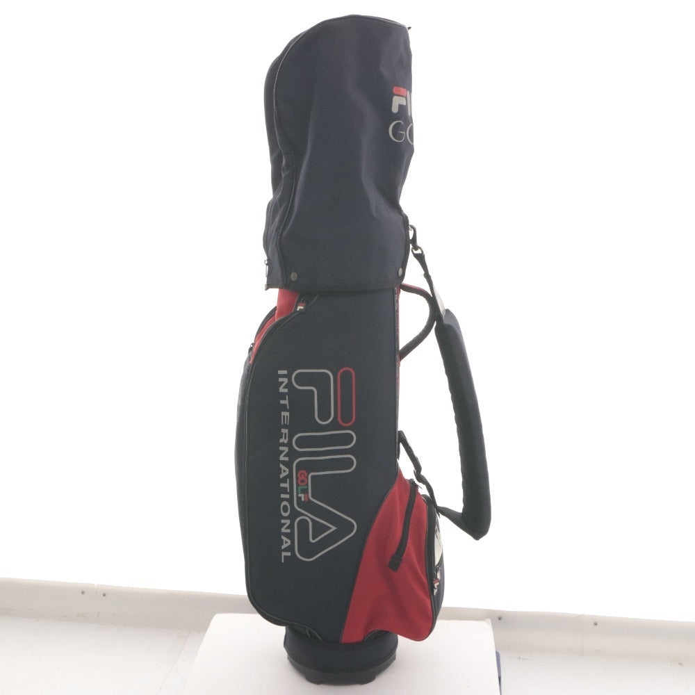 ■ FILA フィラ ゴルフバッグ キャディバッグ ゴルフ用品 6分割 約 125cm 2.9kg ネイビー系 レッド系