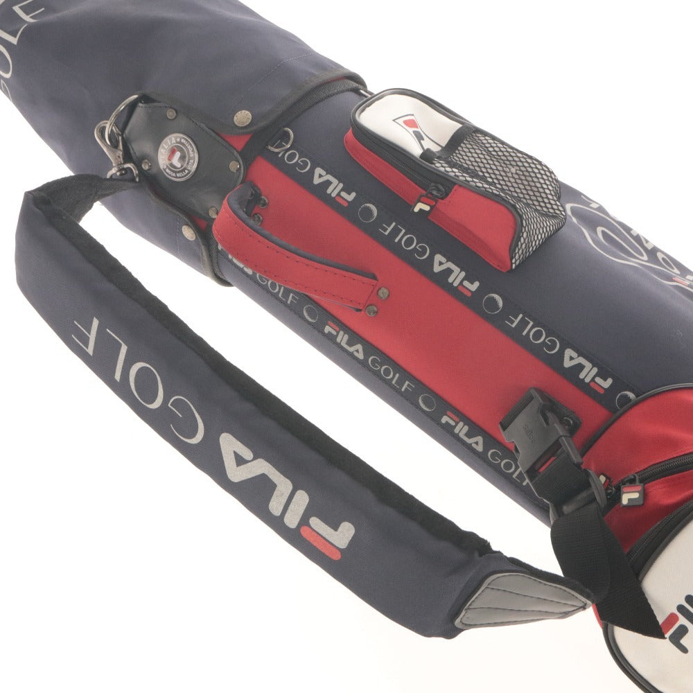 ■ FILA フィラ ゴルフバッグ キャディバッグ ゴルフ用品 6分割 約 125cm 2.9kg ネイビー系 レッド系