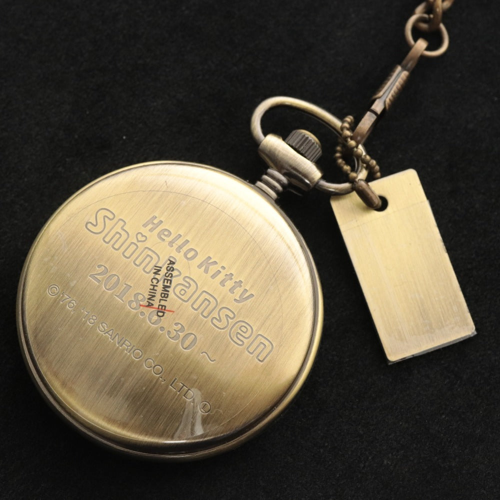 ■ Hello Kitty Shinkansen Pocket Watch 500 Limited Edition Premier Railway Goods 427/500 Gold Dial Pink Box With Film