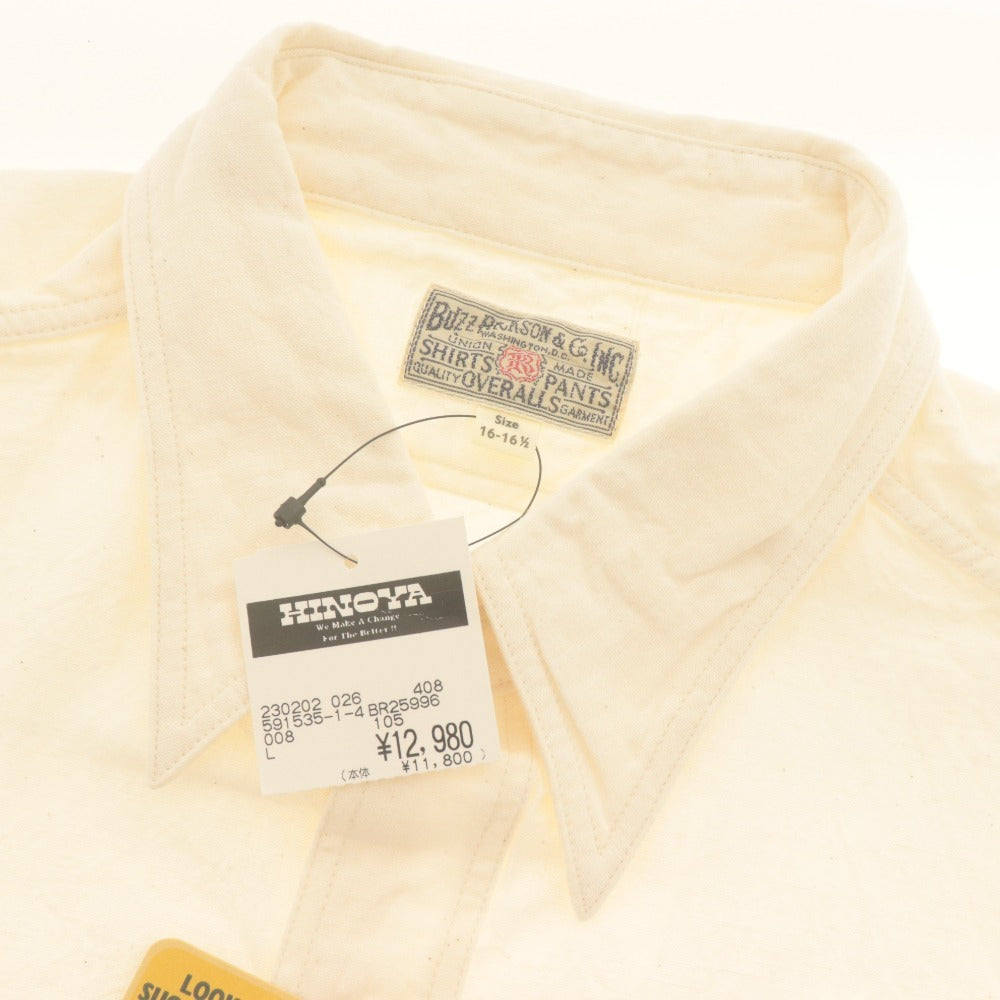 ■ Buzz Rickson's バズリクソンズ シャツ 長袖 トップス シャンブレーワークシャツ メンズ L ホワイト系 アイボリー系 タグ付き 未使用