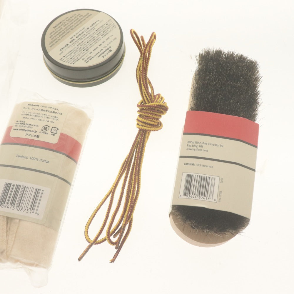 ■ RED WING Red Wing Maintenance Care 5-Piece Set Bundle Boots Brush Horsehair MINK OIL Shoelaces, etc. Includes Unopened and Unused Items