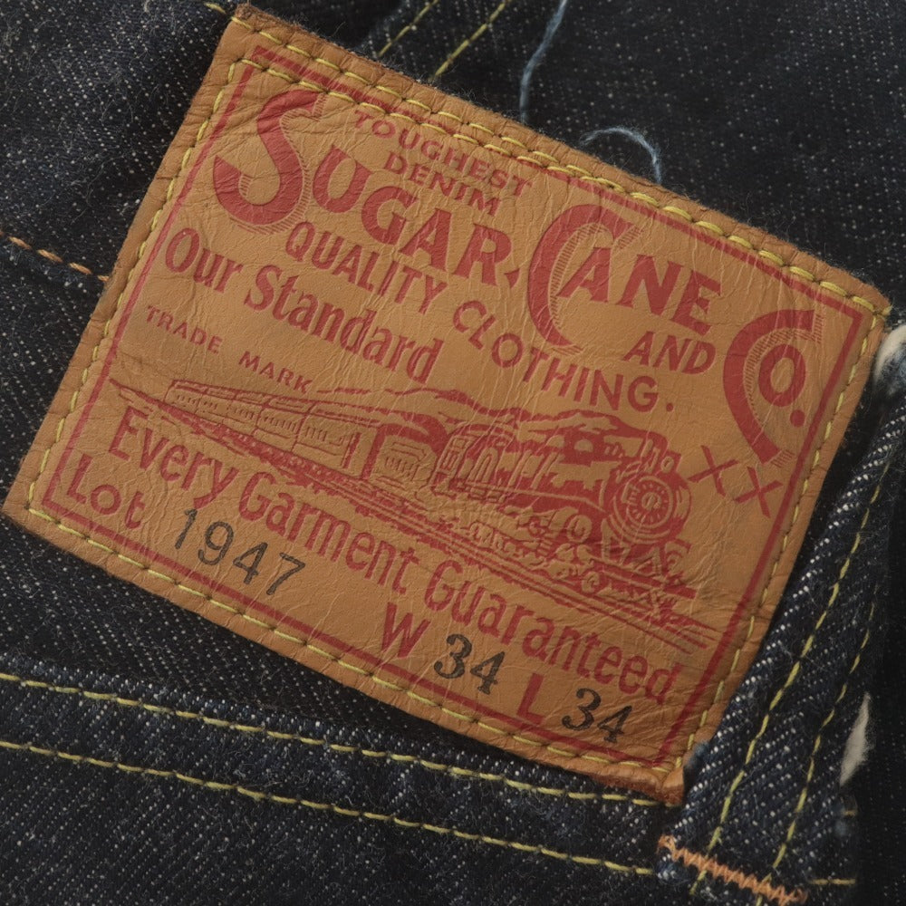 ■ SUGAR CANE シュガーケーン パンツ ジーンズ ボトムス 14.25oz デニム 1947 ボタンフライ ストレート 東洋 メンズ W34 L34 インディゴ