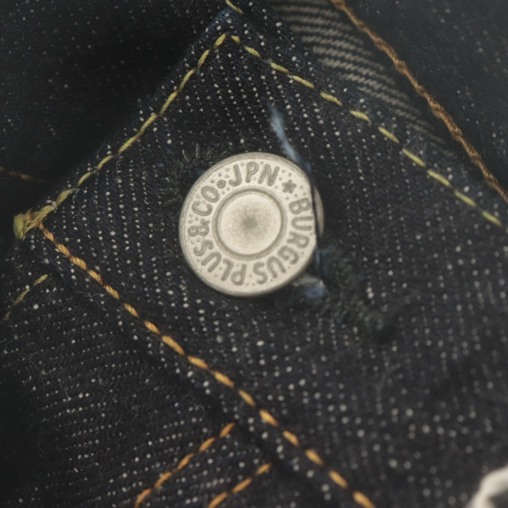 ■ BURGUS PLUS Pants Jeans Bottoms Denim 771 Button Fly Hinoya Men's W36 L34 Indigo With Accessories Unused