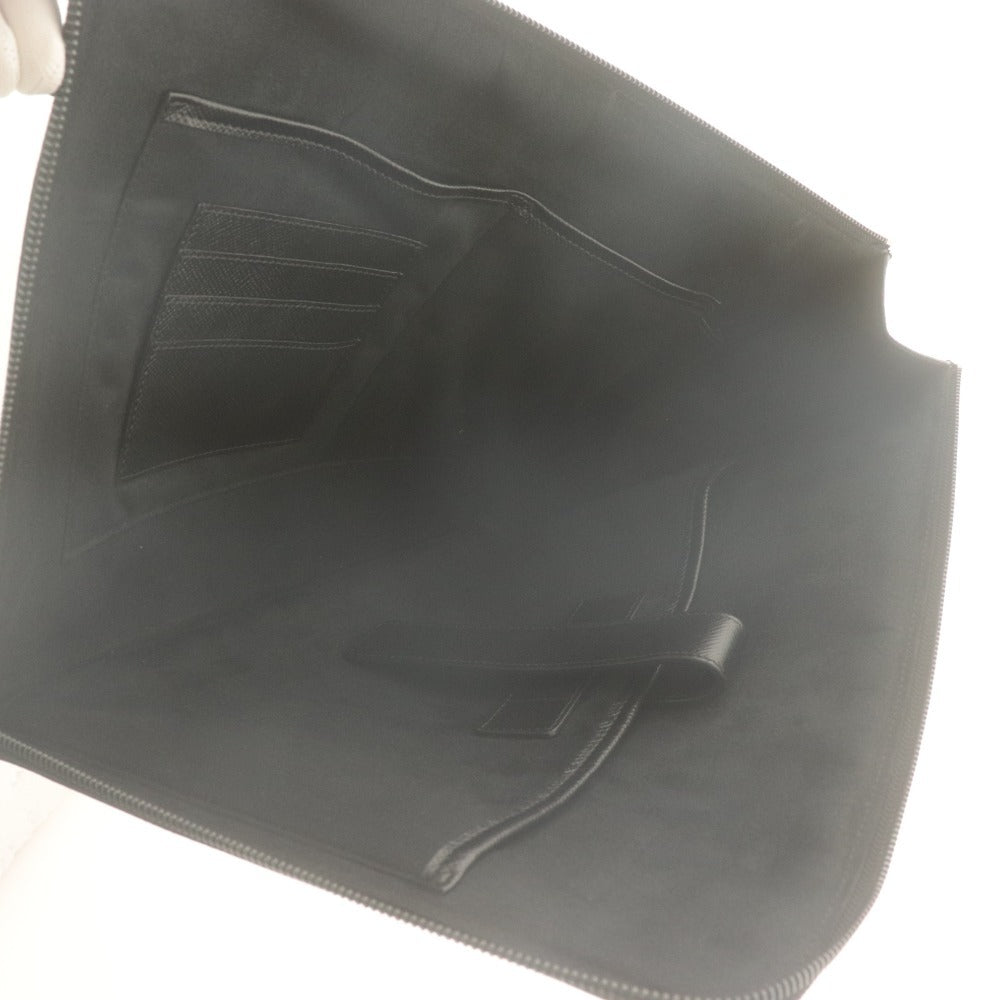 ■ SERAPIAN Clutch Bag, Second Bag, Leather Bag, Leather, Evolution, Single-Sided Zipper, Business Case, Made in Italy, Black