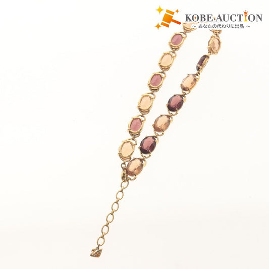 ■ SWAROVSKI Necklace Pendant Accessory Oval 72.8g Ladies Gold Burgundy with accessories