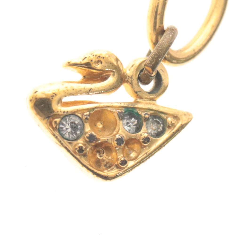■ SWAROVSKI スワロフスキー ネックレス ペンダント アクセサリーオーバル 72.8g レディース ゴールド バーガンディ系 付属品付き