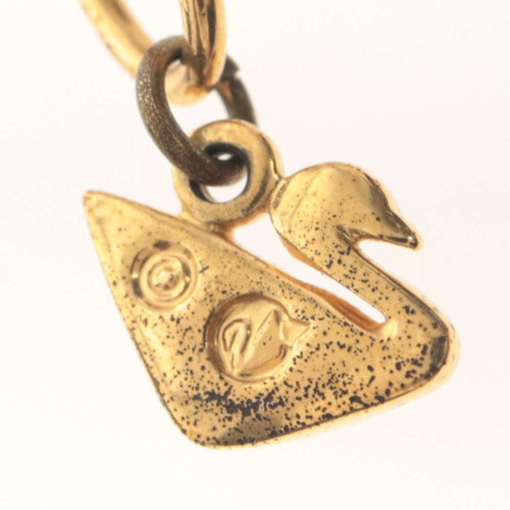 ■ SWAROVSKI スワロフスキー ネックレス ペンダント アクセサリーオーバル 72.8g レディース ゴールド バーガンディ系 付属品付き