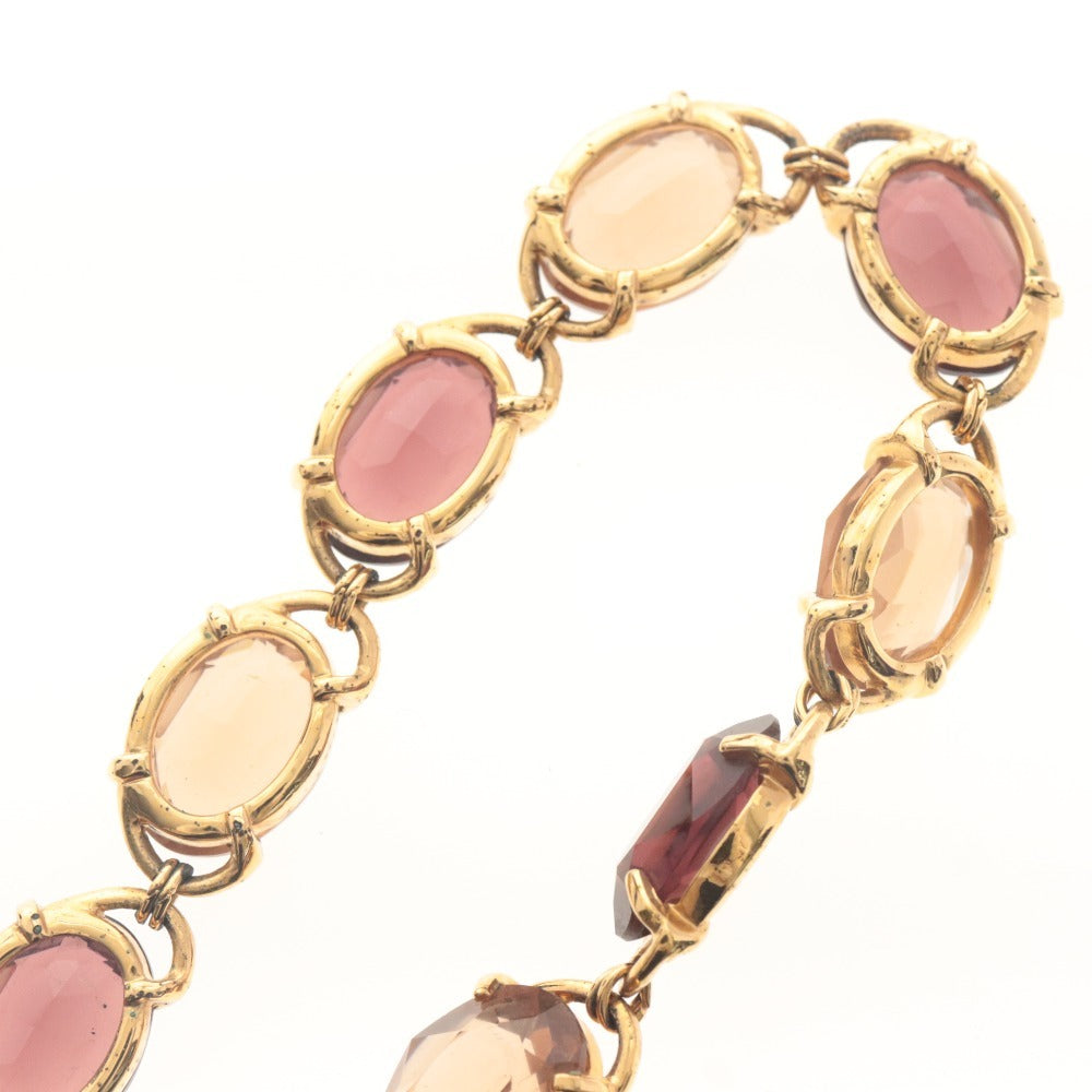 ■ SWAROVSKI スワロフスキー ネックレス ペンダント アクセサリーオーバル 72.8g レディース ゴールド バーガンディ系 付属品付き