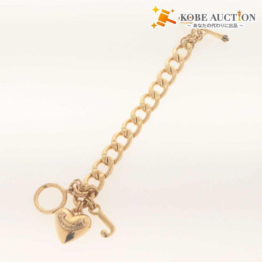 ■ JUICY COUTURE ジューシークチュール ブレスレット アクセサリーチェーン ハートチャーム 58.6g レディース ゴールド 箱付き