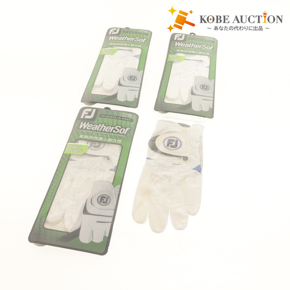 ■ FJ FootJoy Golf Gloves, Set of 4, WeatherSof, Left Hand, 23cm, Golf Wear, Golf Goods, Including Items with Box, Unused