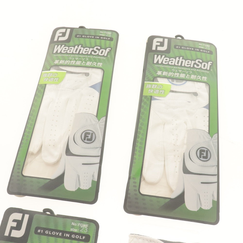 ■ FJ FootJoy Golf Gloves, Set of 4, WeatherSof, Left Hand, 23cm, Golf Wear, Golf Goods, Including Items with Box, Unused