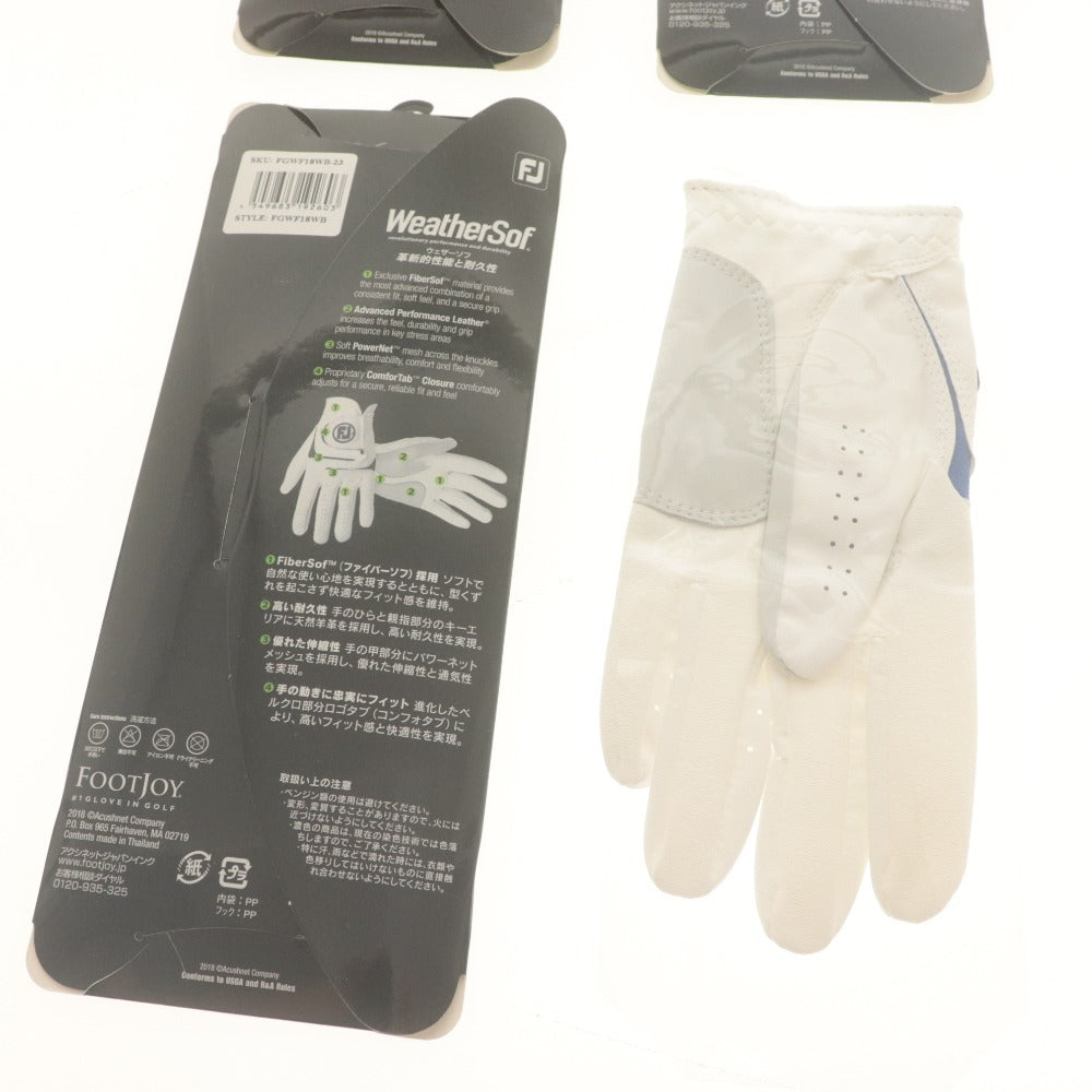 ■ FJ FootJoy Golf Gloves, Set of 4, WeatherSof, Left Hand, 23cm, Golf Wear, Golf Goods, Including Items with Box, Unused