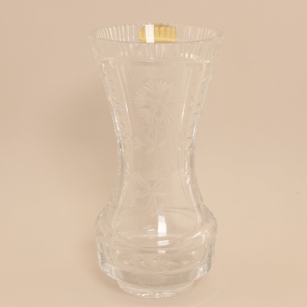 ■ Julia ジュリア 花瓶 ハンドカット クリスタルガラス フラワーベース コルセット型 花柄 花器