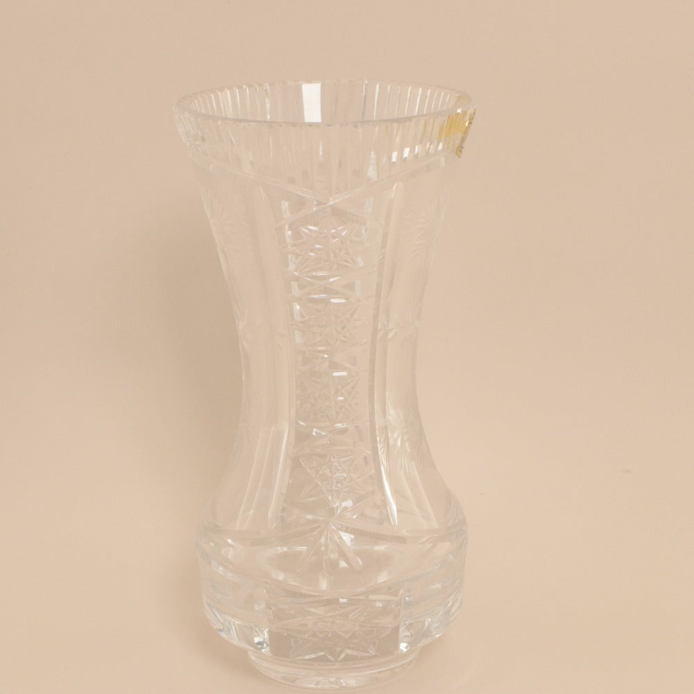 ■ Julia ジュリア 花瓶 ハンドカット クリスタルガラス フラワーベース コルセット型 花柄 花器