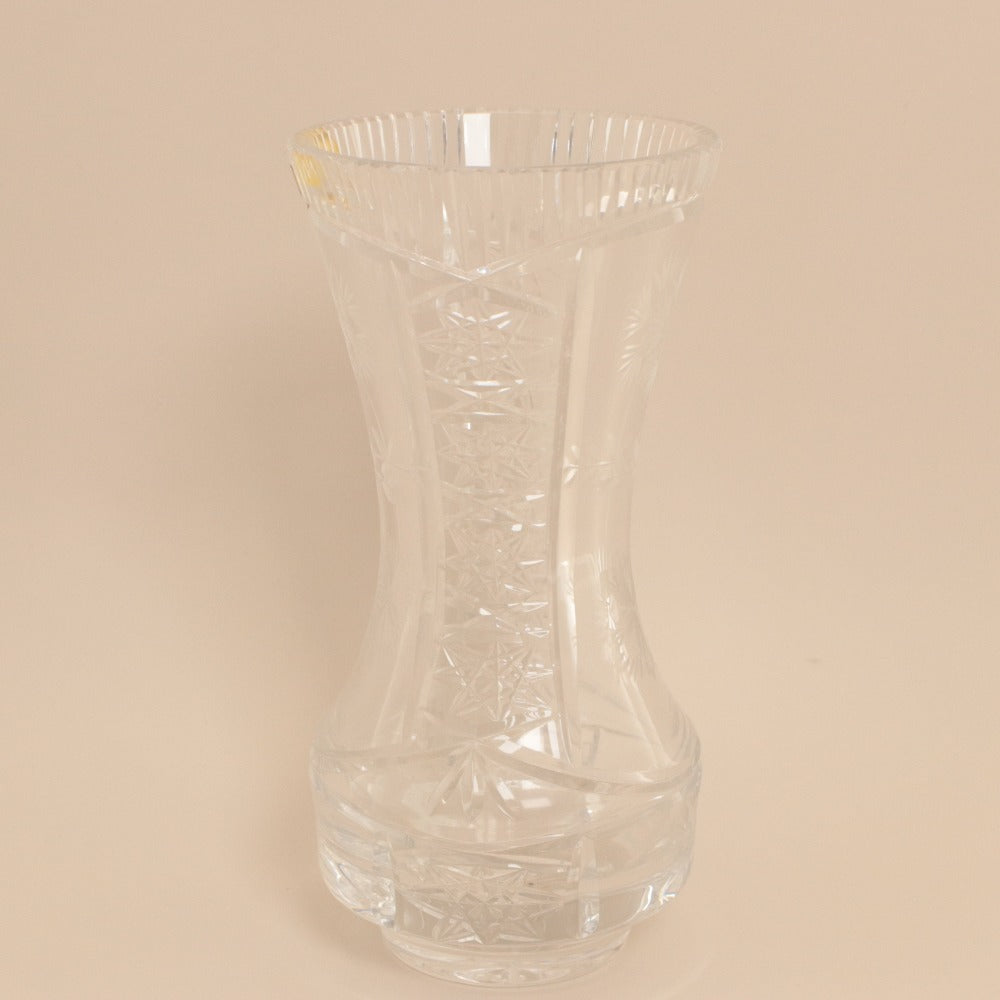 ■ Julia ジュリア 花瓶 ハンドカット クリスタルガラス フラワーベース コルセット型 花柄 花器