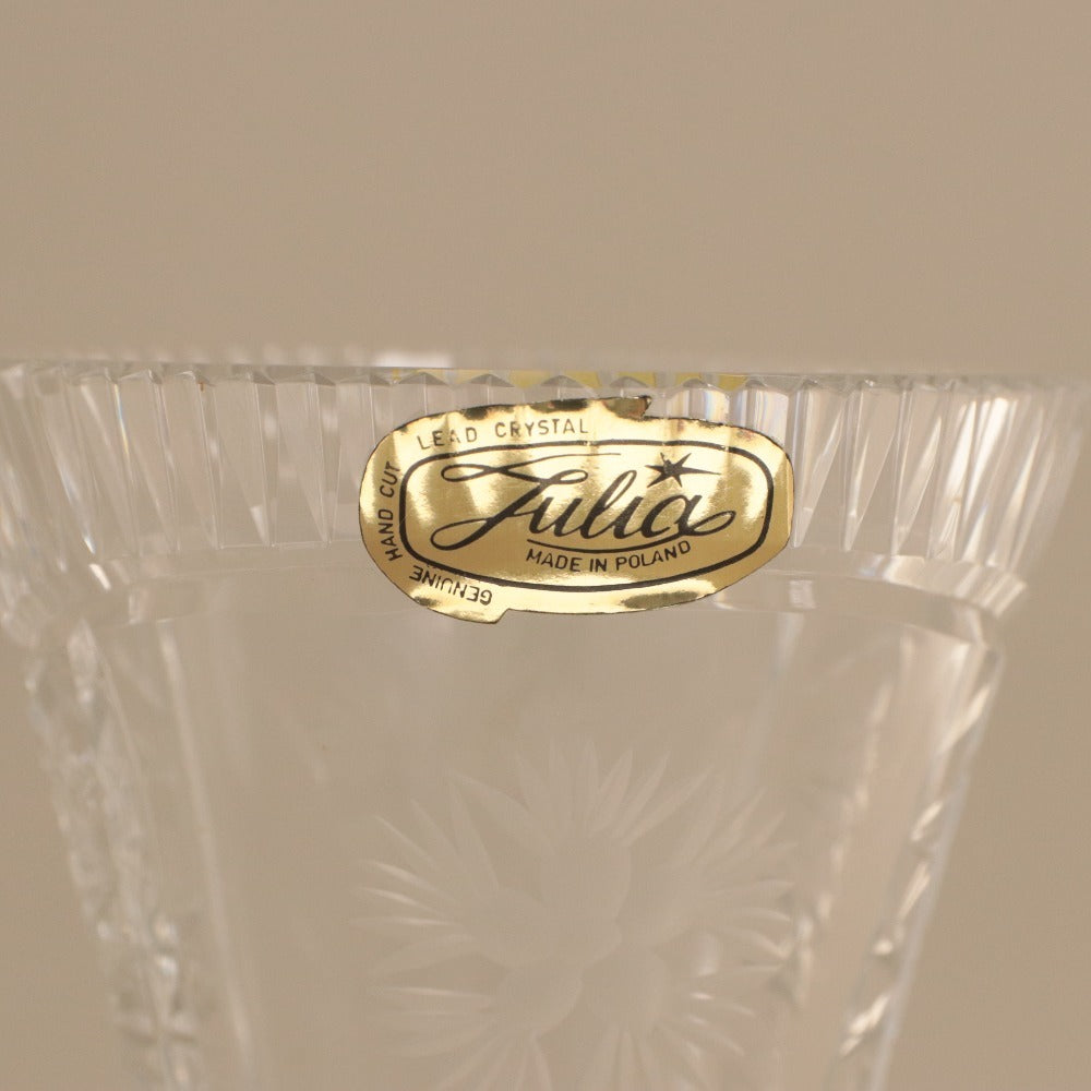 ■ Julia ジュリア 花瓶 ハンドカット クリスタルガラス フラワーベース コルセット型 花柄 花器