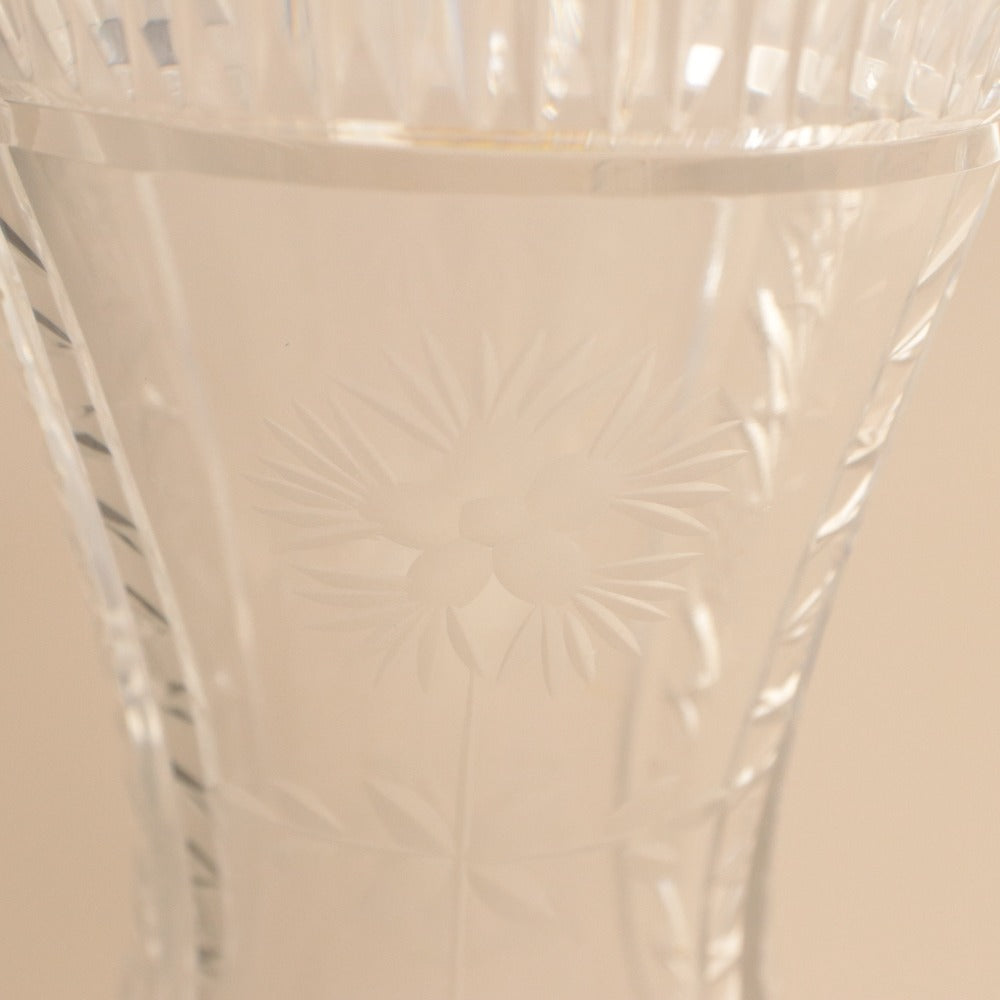 ■ Julia ジュリア 花瓶 ハンドカット クリスタルガラス フラワーベース コルセット型 花柄 花器