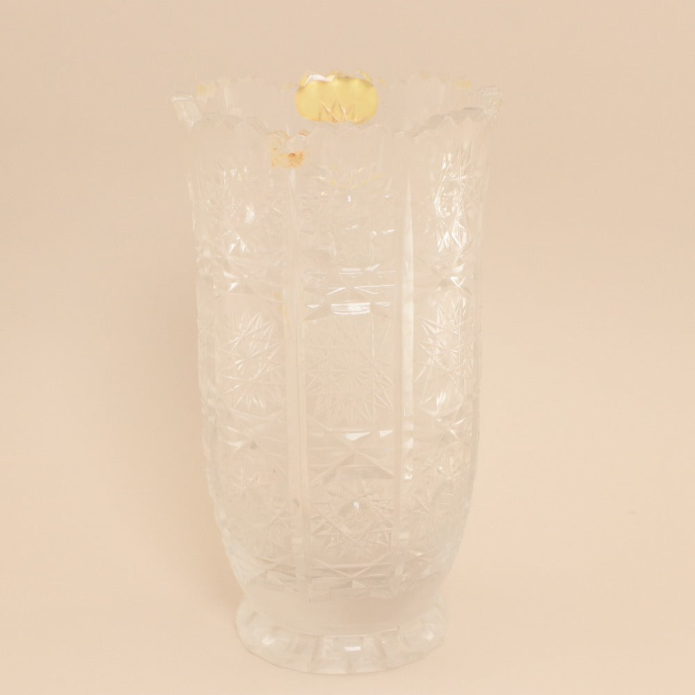 ■ Julia ジュリア 花瓶 ハンドカット クリスタルガラス フラワーベース 花柄 花器