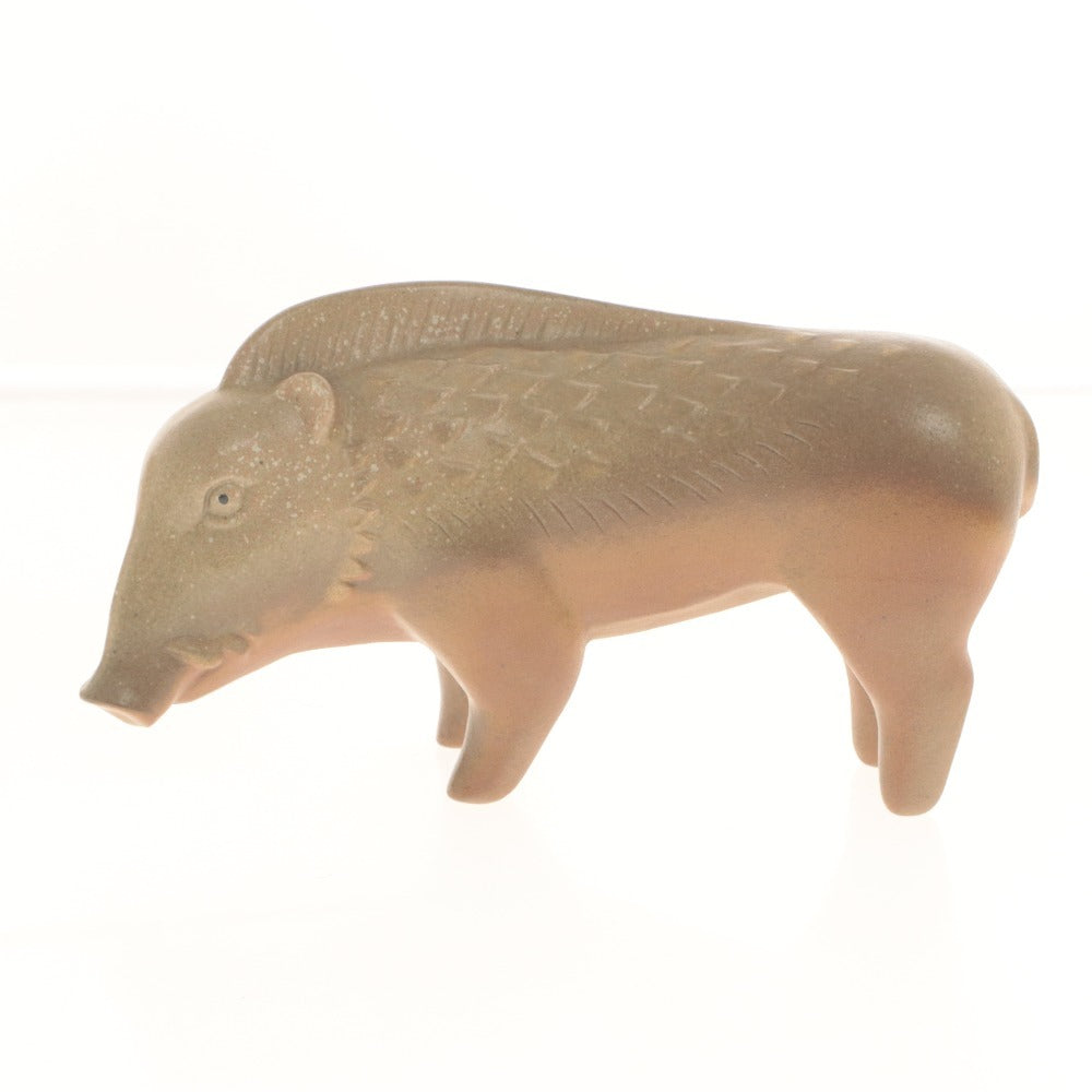■ イノシシ 置物 オブジェクト 縁起物 焼き物 木箱付き