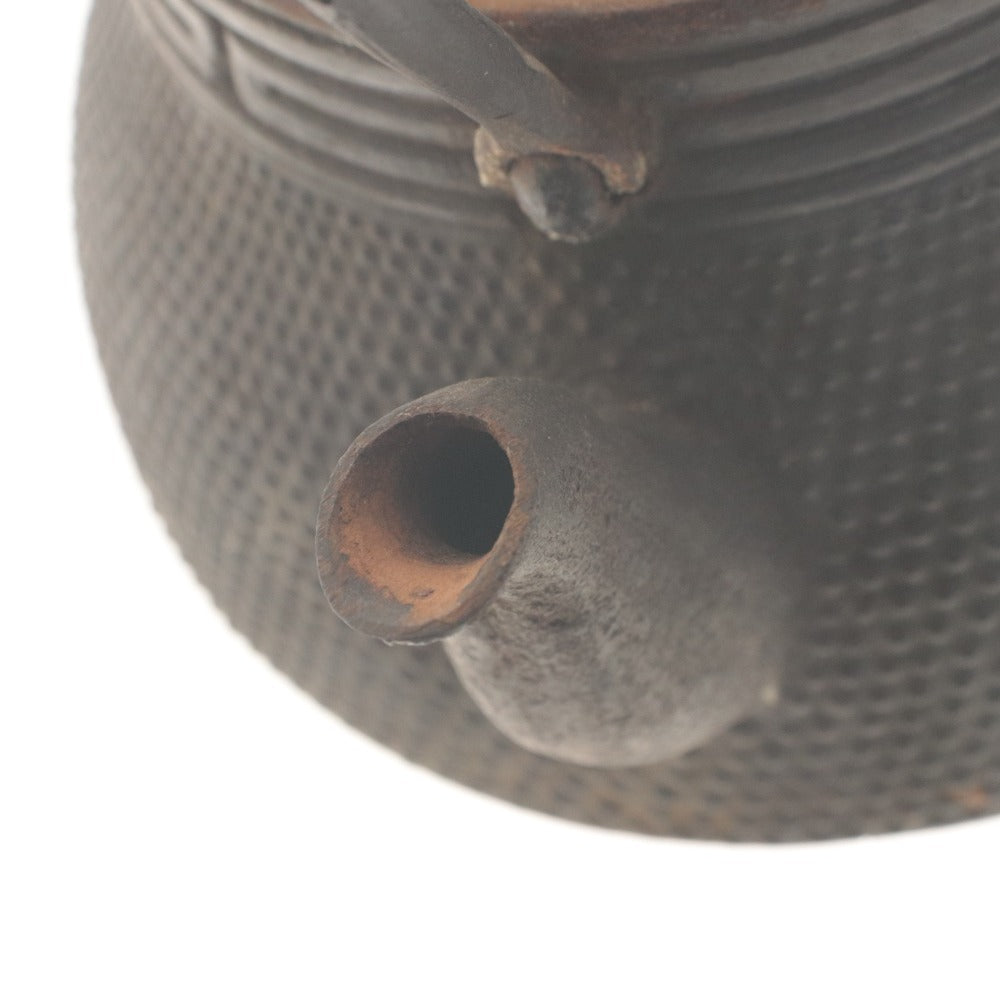 ■ 急須 鉄瓶 南部鉄器 茶道具 煎茶道具 アンティーク 茶器 あられ模様 伝統工芸 鉄器