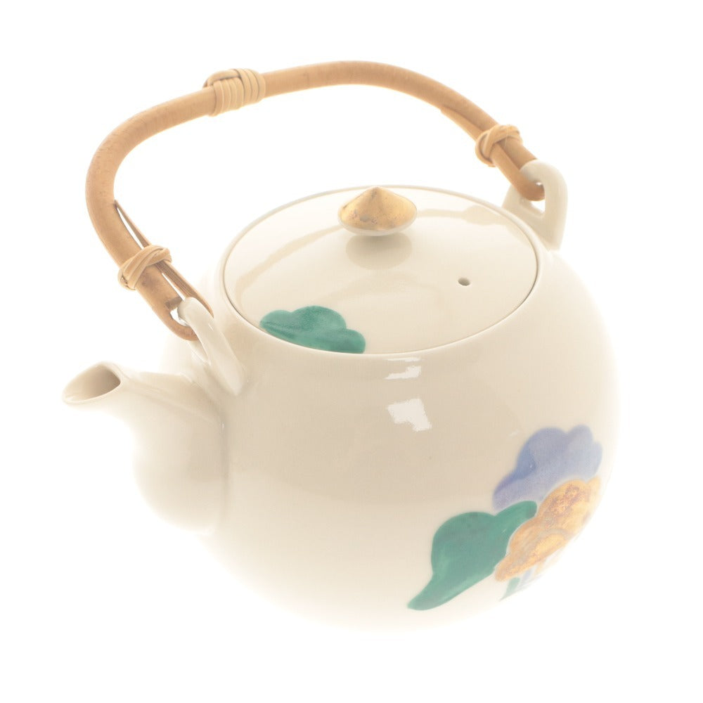 ■ 急須 湯呑み茶碗10客 セット 土瓶 草花 和風 茶器 陶磁 木箱付き
