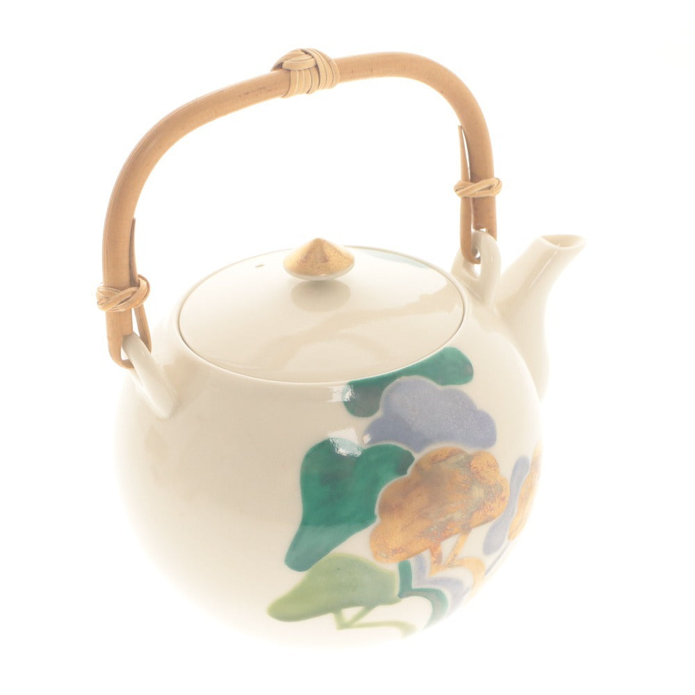 ■ 急須 湯呑み茶碗10客 セット 土瓶 草花 和風 茶器 陶磁 木箱付き