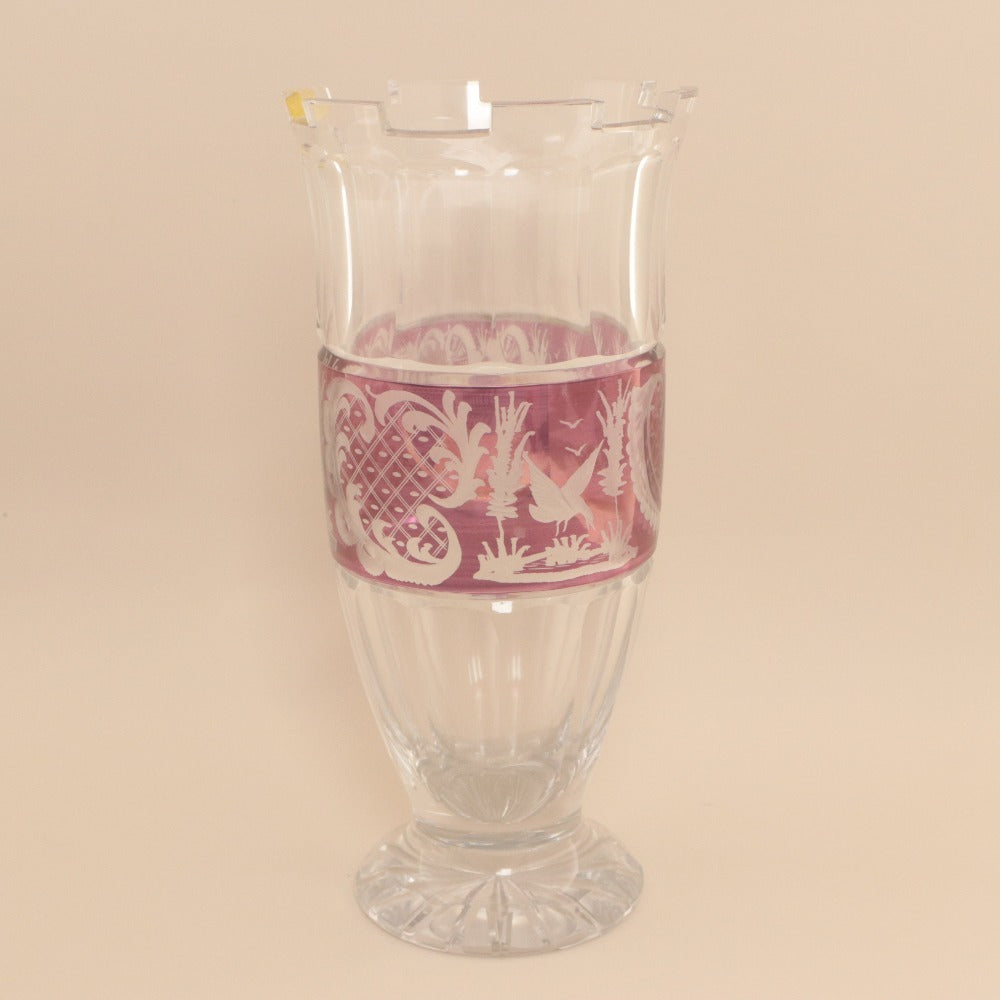 ■ Lausitzer Glas ラウジッツァーグラス 花瓶 フラワーベース クリスタルガラス インテリ小物 ケース付き