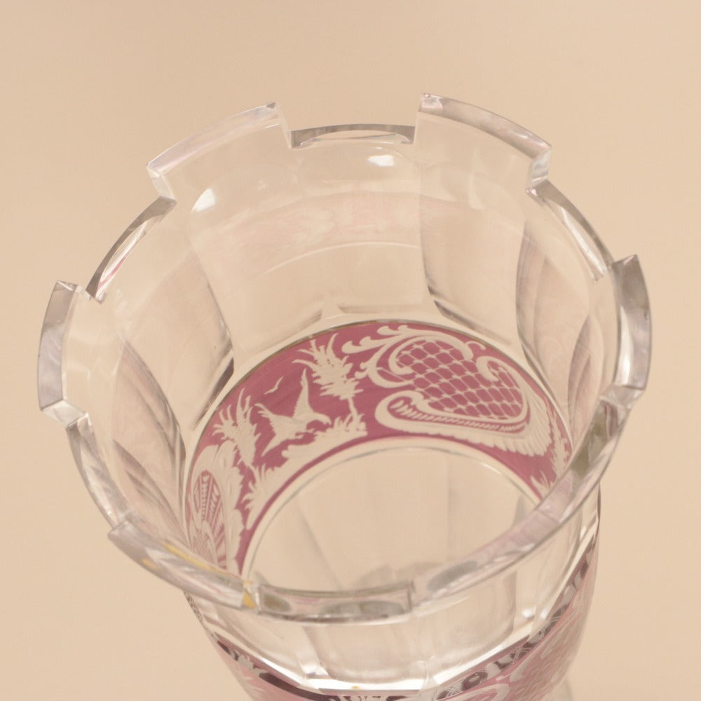 ■ Lausitzer Glas ラウジッツァーグラス 花瓶 フラワーベース クリスタルガラス インテリ小物 ケース付き