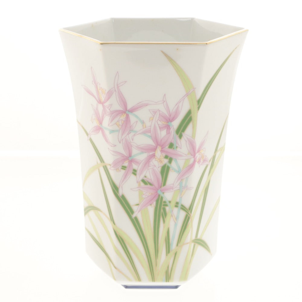 ■ 香蘭社 花瓶 有田焼 花柄 金彩六角形 花生 花器 壺 フラワーベース 工芸品 オブジェ 置物 インテリア アンティーク 木箱付き