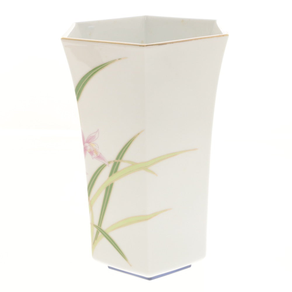 ■ 香蘭社 花瓶 有田焼 花柄 金彩六角形 花生 花器 壺 フラワーベース 工芸品 オブジェ 置物 インテリア アンティーク 木箱付き