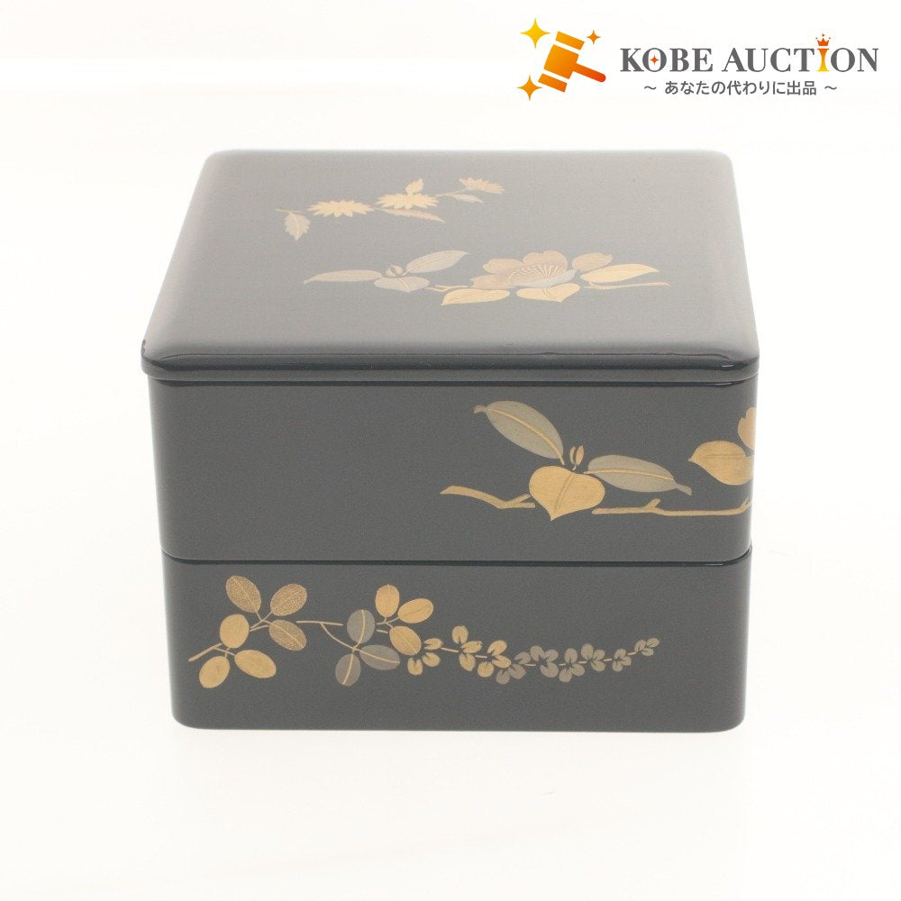 ■ 重箱 二段重 食器 和食器 梅 蒔絵 お正月 おせち 行楽弁当