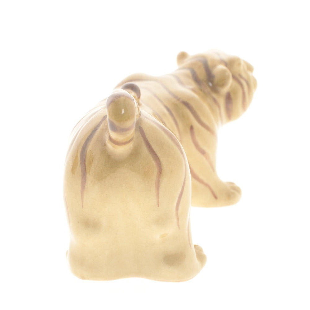 ■ 虎 干支 置物 オブジェクト 縁起物 焼き物 木箱付き