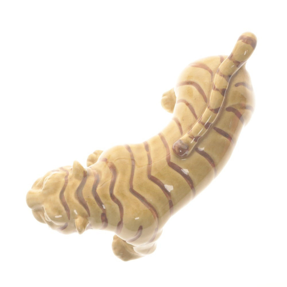 ■ 虎 干支 置物 オブジェクト 縁起物 焼き物 木箱付き