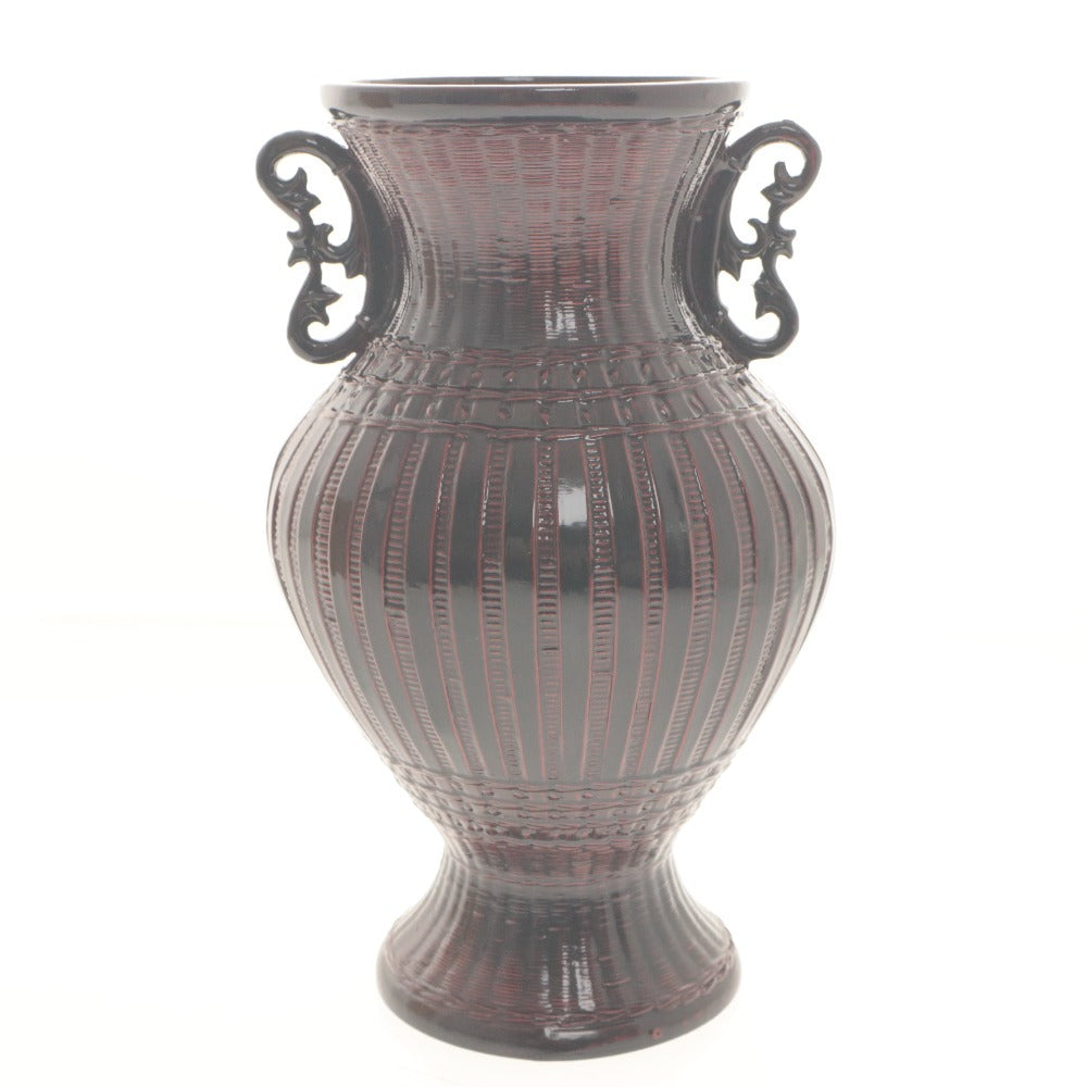 ■ 九藍 籃胎漆器 伝統工芸品 壺 花籠 花入れ 和 インテリア 木箱付き