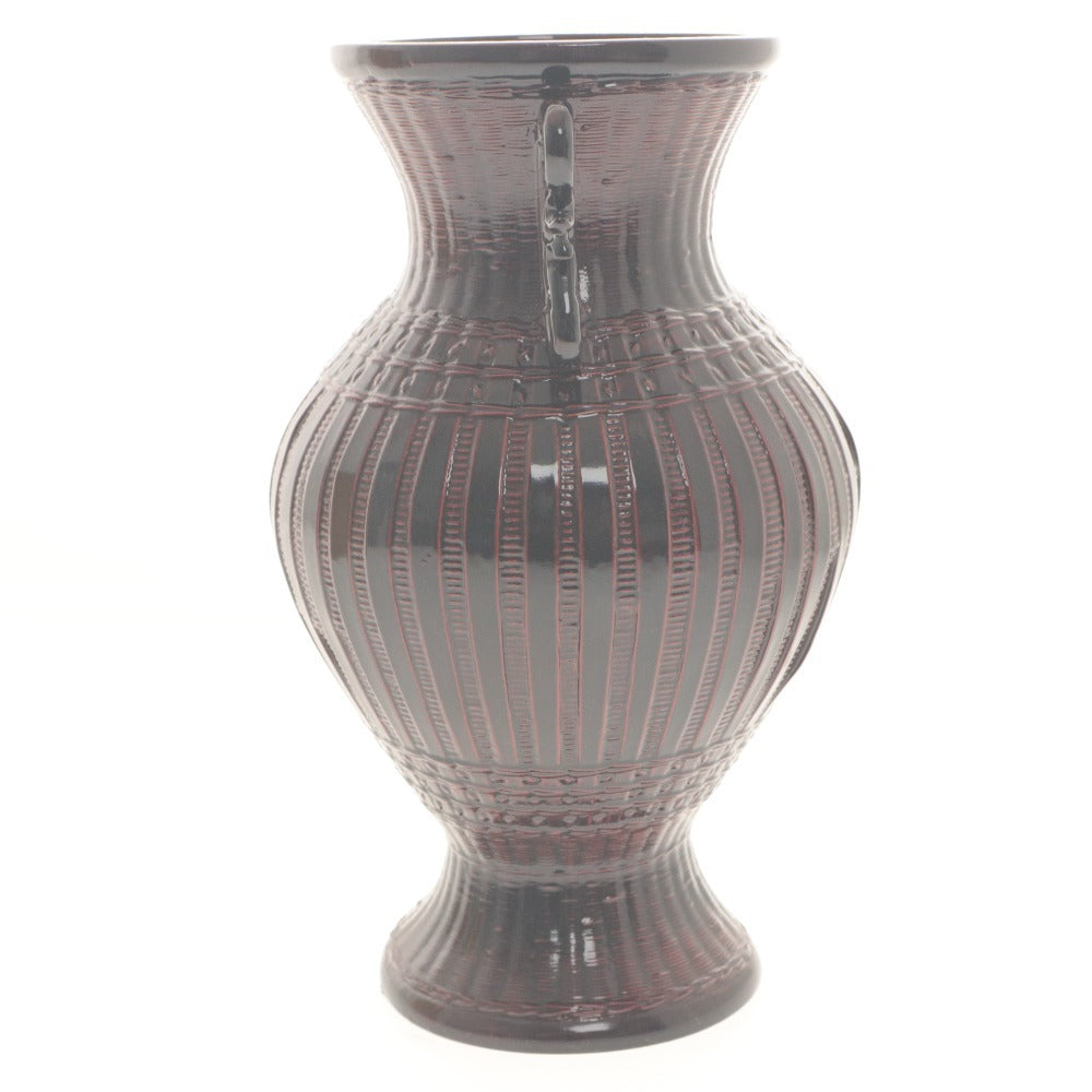 ■ 九藍 籃胎漆器 伝統工芸品 壺 花籠 花入れ 和 インテリア 木箱付き