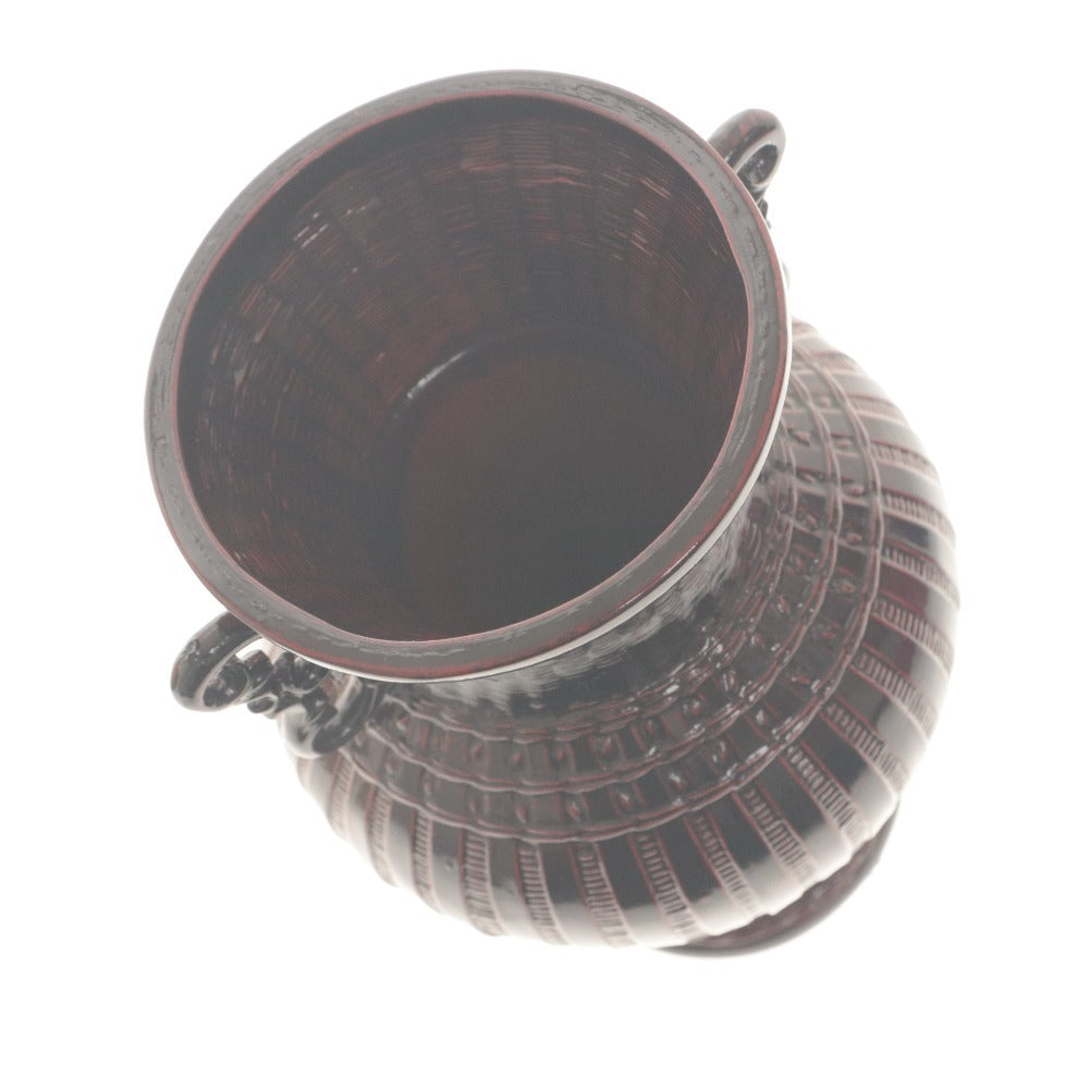 ■ 九藍 籃胎漆器 伝統工芸品 壺 花籠 花入れ 和 インテリア 木箱付き