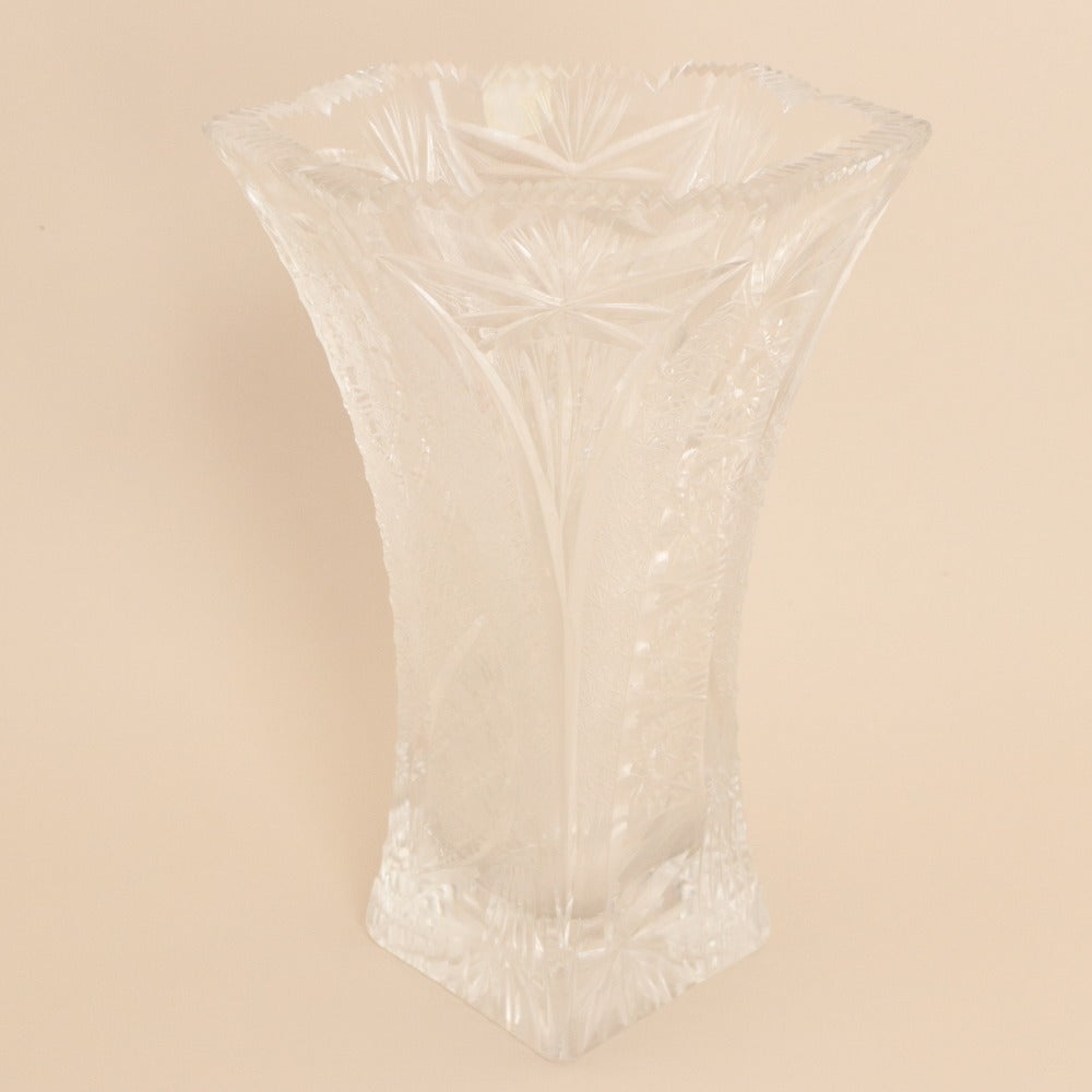 ■ BOSPORUS CRYSTAL ボスポラスクリスタル 花瓶 花器 花生 壺 フラワーベース 工芸品 オブジェ 置物 インテリア アンティーク 箱付き