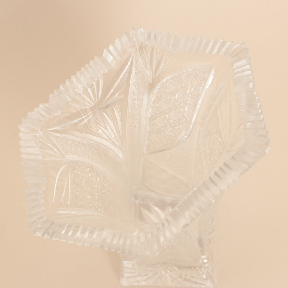 ■ BOSPORUS CRYSTAL ボスポラスクリスタル 花瓶 花器 花生 壺 フラワーベース 工芸品 オブジェ 置物 インテリア アンティーク 箱付き