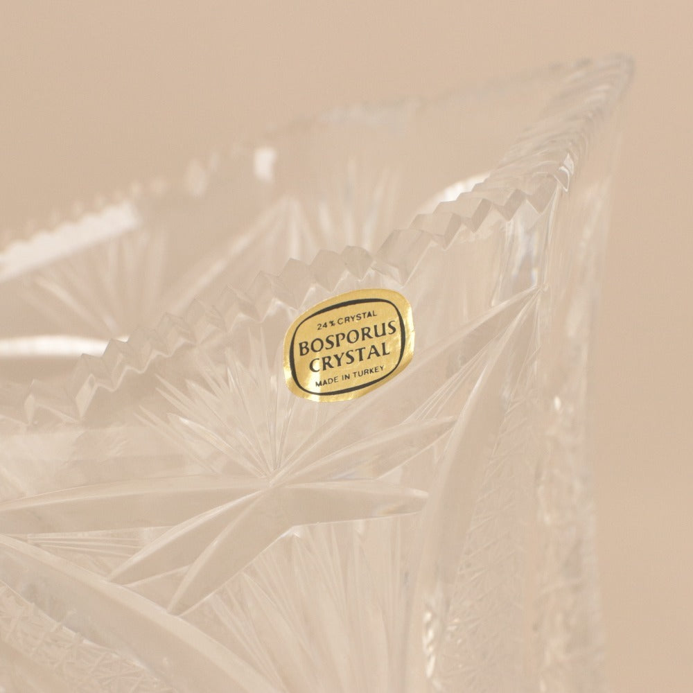 ■ BOSPORUS CRYSTAL ボスポラスクリスタル 花瓶 花器 花生 壺 フラワーベース 工芸品 オブジェ 置物 インテリア アンティーク 箱付き