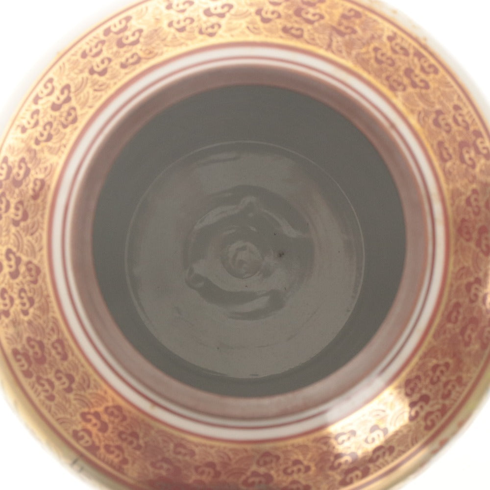 ■ 九谷焼 壺 花瓶 金襴手 花鳥図 花器 花生 壺 フラワーベース 工芸品 オブジェ 置物 インテリア アンティーク 木箱付き