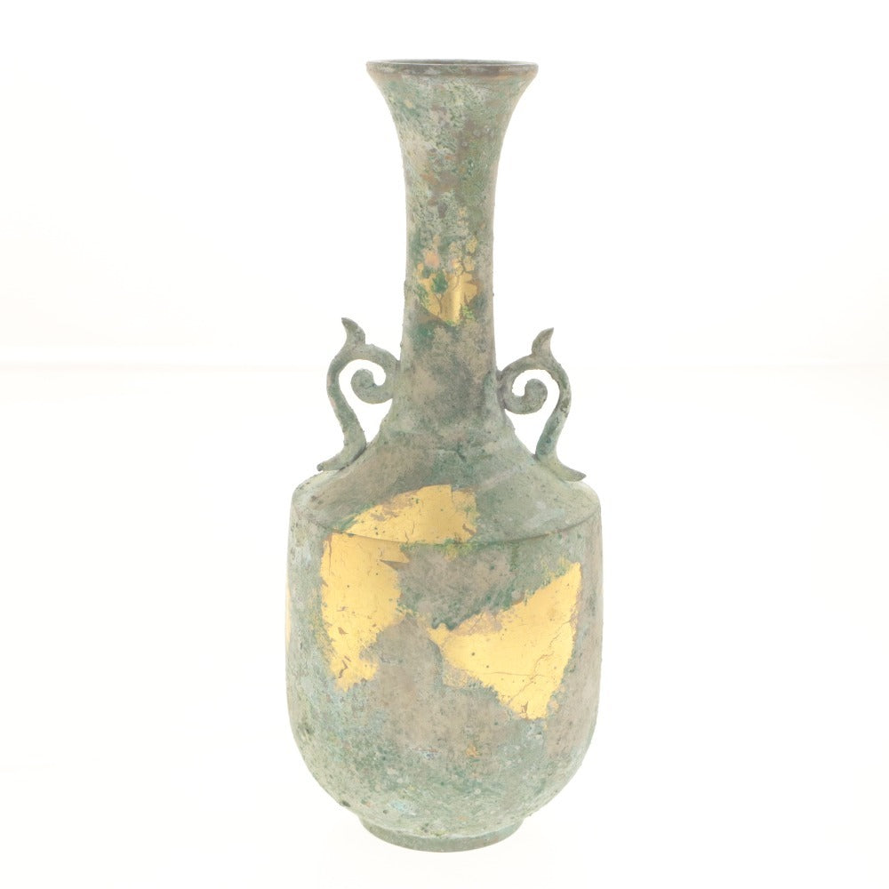 ■ 古代青銅器 花瓶 花器 花生 壺 フラワーベース 工芸品 オブジェ 置物 インテリア アンティーク 木箱付き