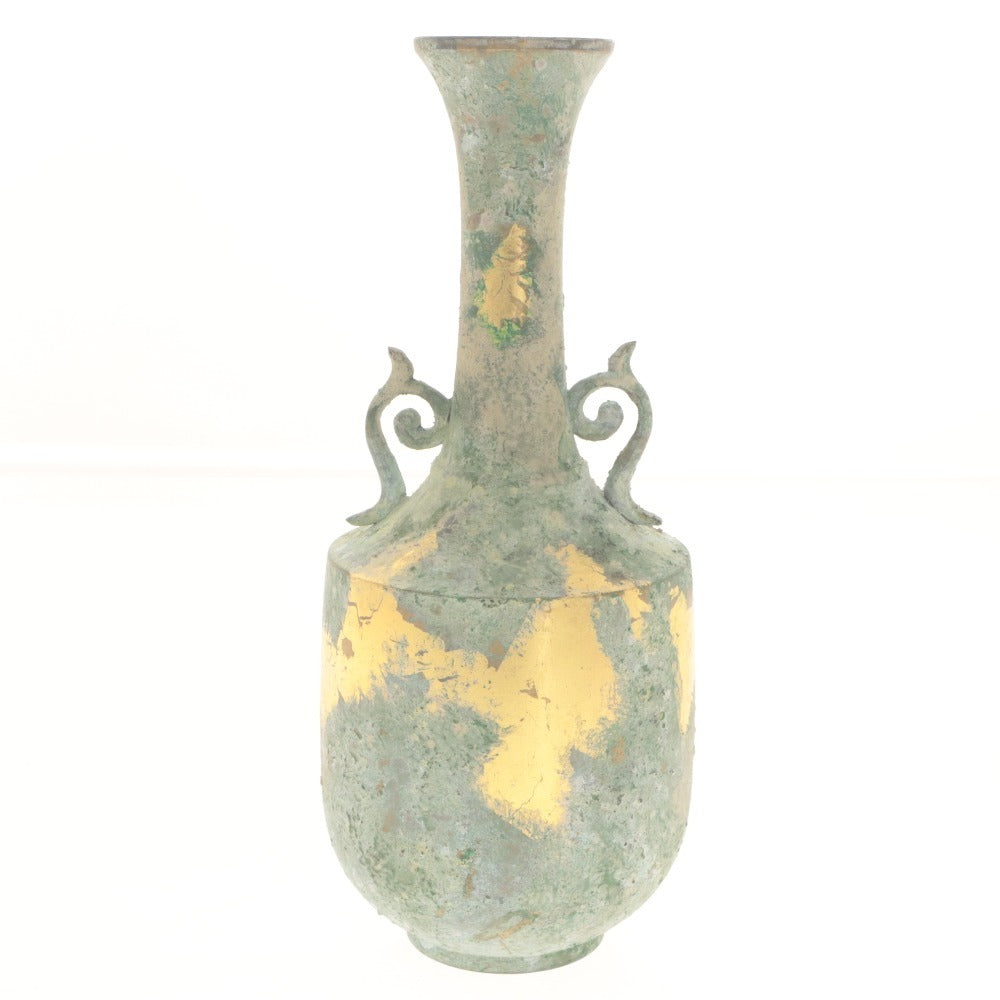 ■ 古代青銅器 花瓶 花器 花生 壺 フラワーベース 工芸品 オブジェ 置物 インテリア アンティーク 木箱付き