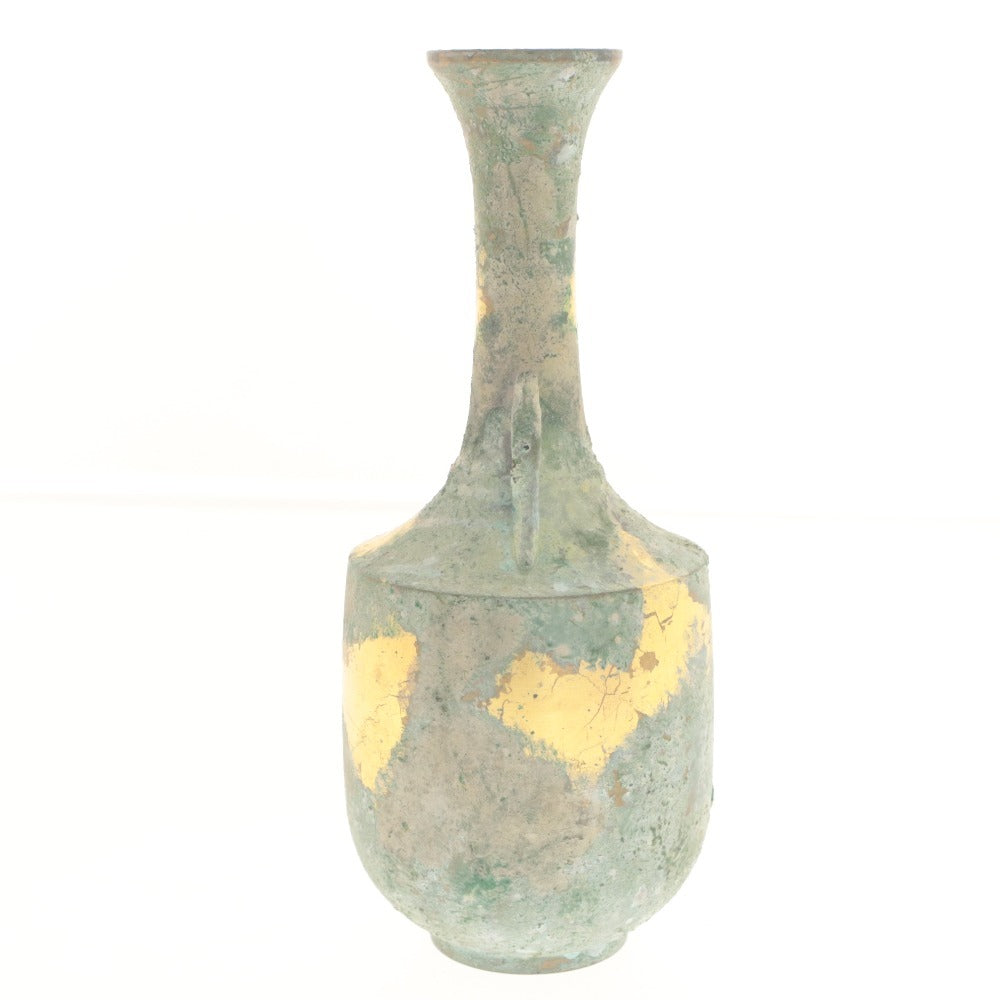 ■ 古代青銅器 花瓶 花器 花生 壺 フラワーベース 工芸品 オブジェ 置物 インテリア アンティーク 木箱付き