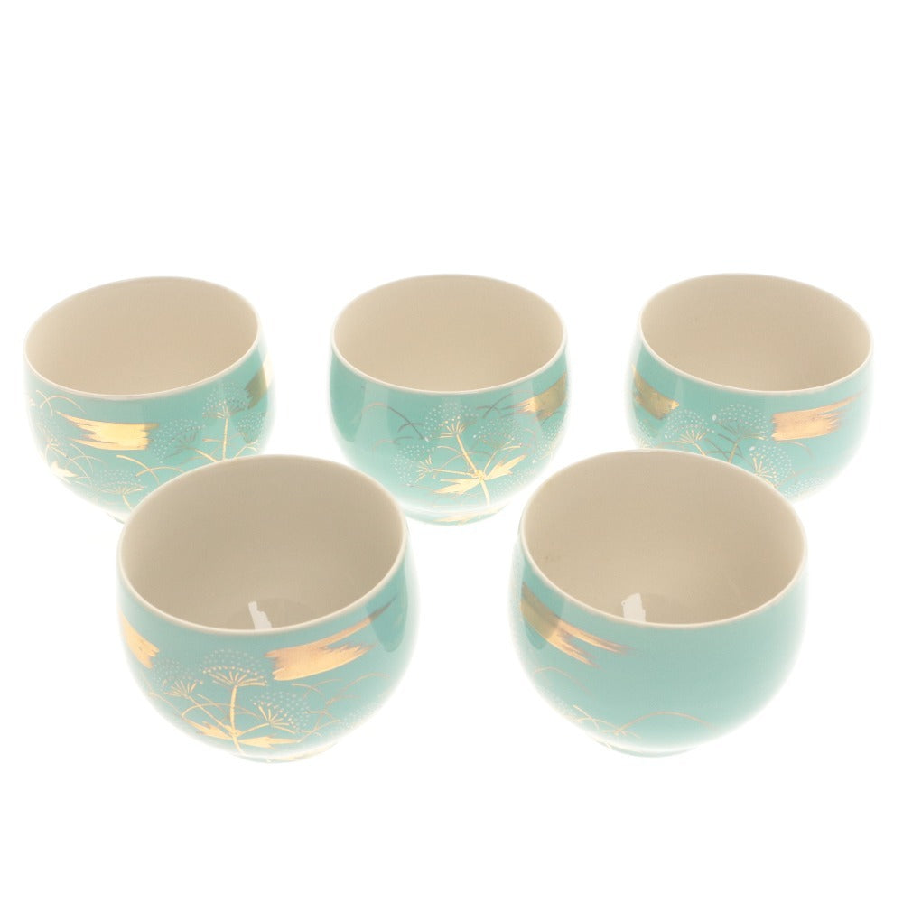 ■ 九谷焼 急須 湯呑 5客 セット 和食器 茶器 工芸品 焼き物 木箱付き