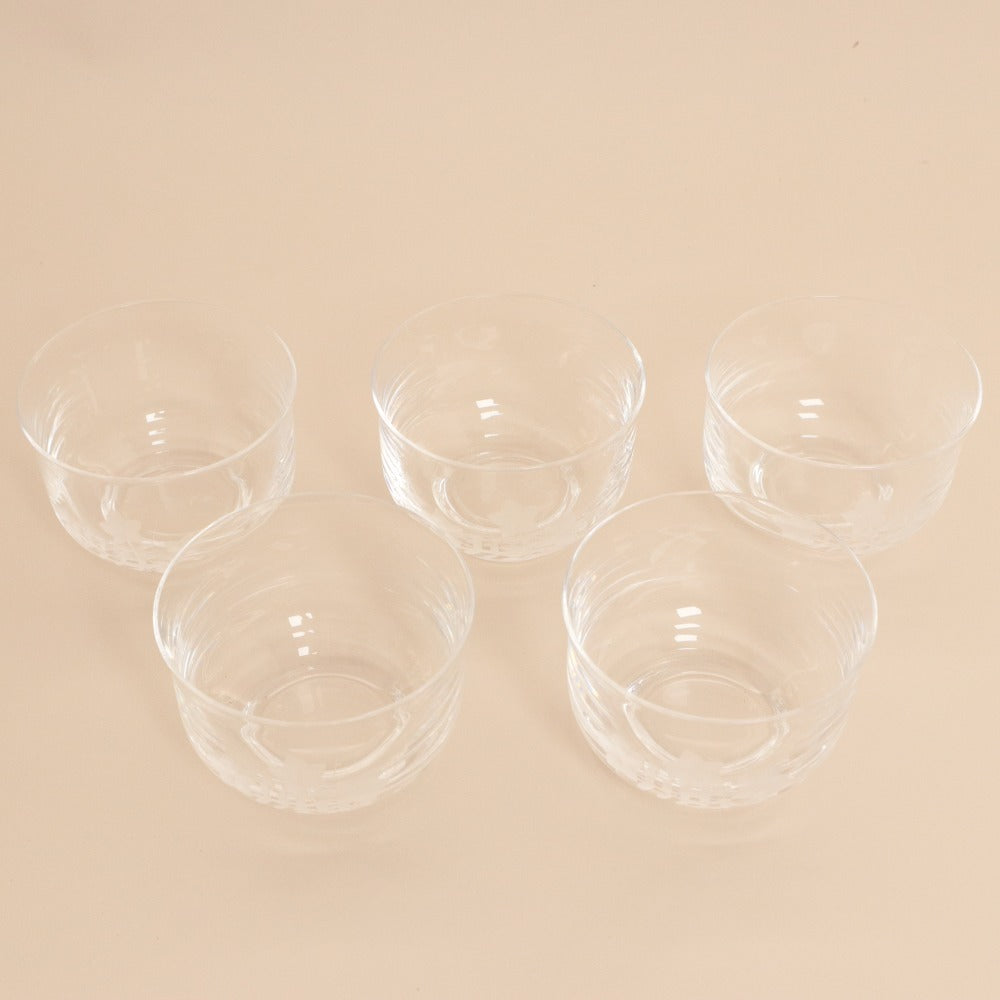 ■ HOYAクリスタル 冷茶碗 5客セット クリスタルガラス 冷茶 デザート 器 食器 木箱付き
