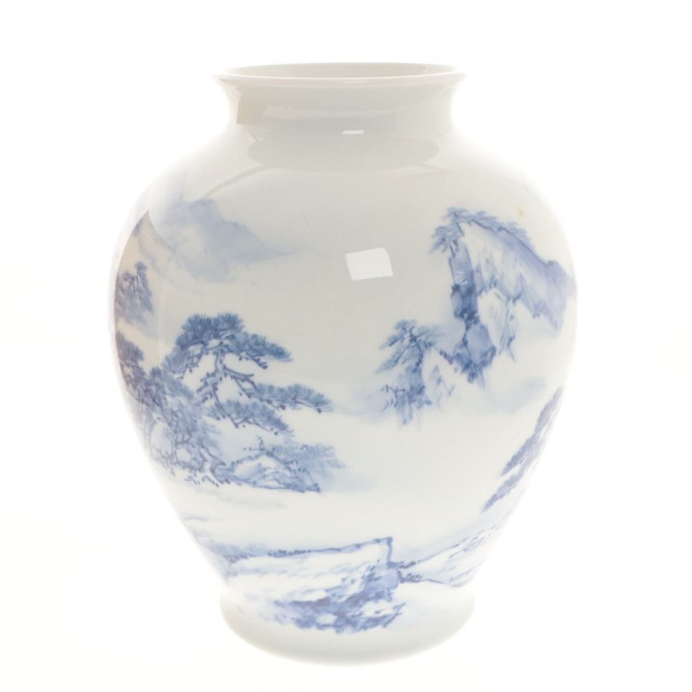 ■ Fukagawa-Seiji Arita Ware Vase Flower Vase Flower Pot Urn Flower Base Craft Object Ornament Interior Antique with Wooden Box