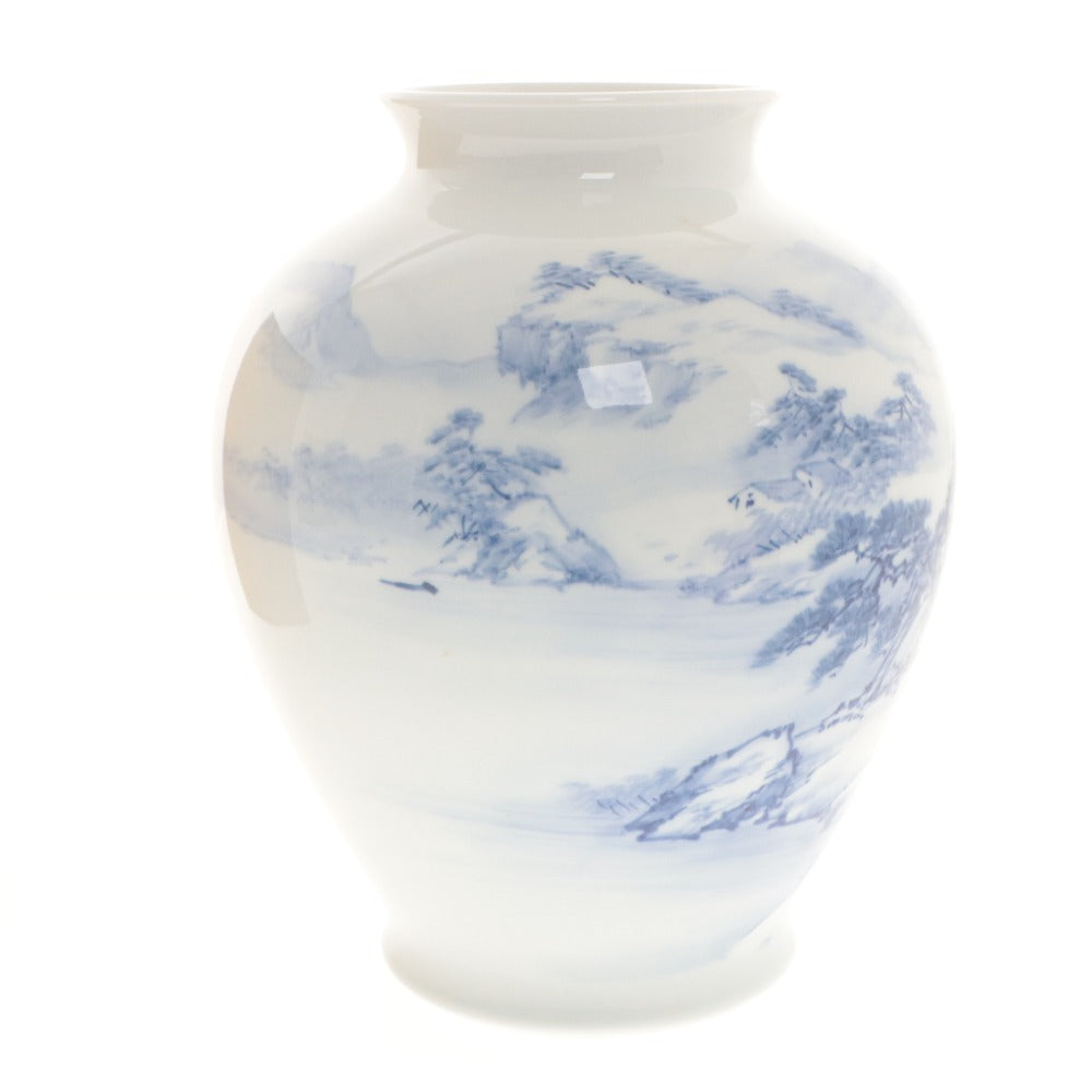 ■ Fukagawa-Seiji Arita Ware Vase Flower Vase Flower Pot Urn Flower Base Craft Object Ornament Interior Antique with Wooden Box