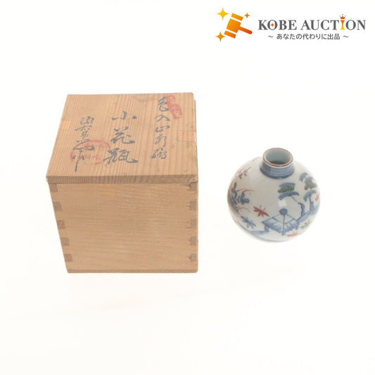 ■ Vase, Flower Vase, Jar, Pot, Flower Base, Craft, Object, Ornament, Interior, Antique, with Wooden Box