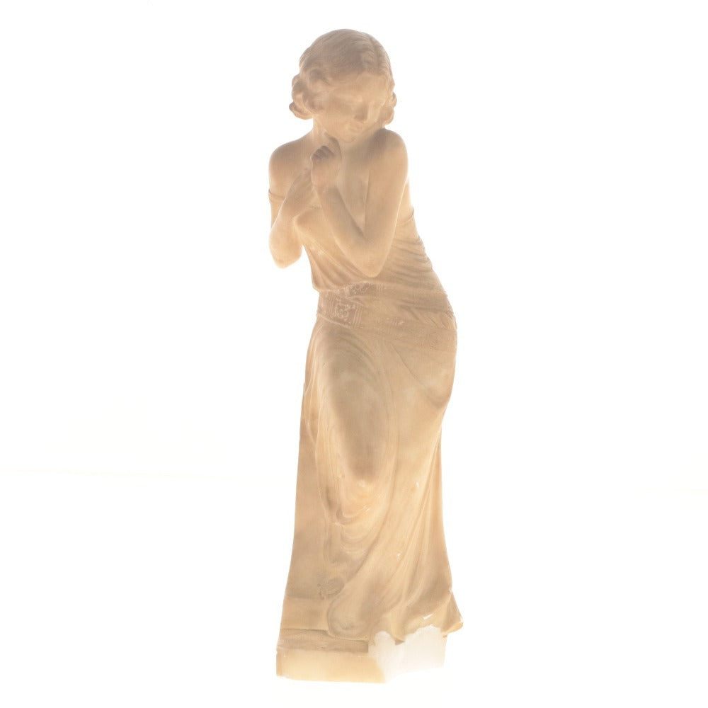 ■ Italian Marble Sculpture Beautiful Standing Statue Italian Objet Antique Collection With Wooden Box