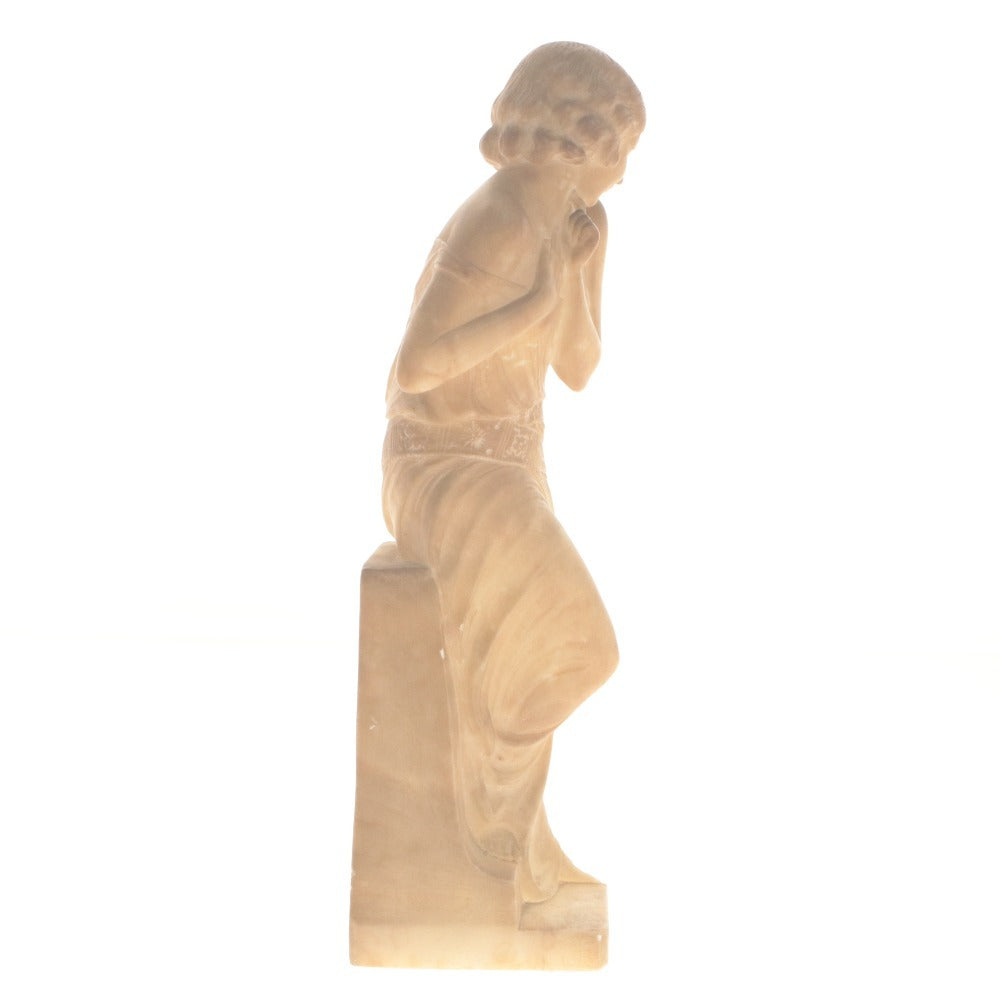 ■ Italian Marble Sculpture Beautiful Standing Statue Italian Objet Antique Collection With Wooden Box